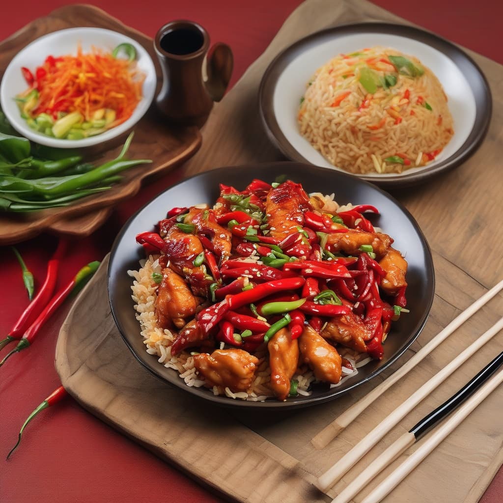 Poulet au piment combo / Chilli Chicken Combo